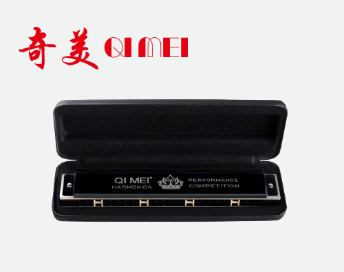 24孔黑霸王比赛复音C调口琴（银色）
